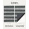 Chilewich Martha by Martha Stewart Boardwalk Stripe Shag Mat – Premium Indoor/Outdoor Runner Rug for Entryway, Kitchen, Dining Room, Bathroom, Patio – Waterproof Backing – Walnut – 2’x 6′(Fern)