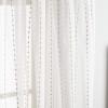 Martha Stewart Dot Embroidery Sheer Rod Pocket Window Curtain Panel Pair, 84″, Champagne(Champagne)