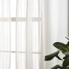 Martha Stewart Dot Embroidery Sheer Rod Pocket Window Curtain Panel Pair, 84″, Champagne(Champagne)