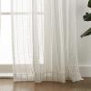 Martha Stewart Dot Embroidery Sheer Rod Pocket Window Curtain Panel Pair, 84″, Champagne(Champagne)