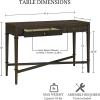 Martha Stewart Kena Hall Console Entryway with Storage Fluted Drawers, Solid Wood Legs Cottage Inspired Sofa Table, Antique Brass Knobs, Coastal Living Room Furniture, 47.5″ Wide, Brown(47.5″)