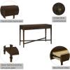 Martha Stewart Kena Hall Console Entryway with Storage Fluted Drawers, Solid Wood Legs Cottage Inspired Sofa Table, Antique Brass Knobs, Coastal Living Room Furniture, 47.5″ Wide, Brown(47.5″)