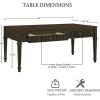 Martha Stewart Kena Hall Console Entryway with Storage Fluted Drawers, Solid Wood Legs Cottage Inspired Sofa Table, Antique Brass Knobs, Coastal Living Room Furniture, 47.5″ Wide, Brown(44″)