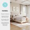 Martha Stewart Maisie Platform Bed with Wingback Headboard and Cushioned Side Rails, Boucle Upholstery, Wood Slat Foundation, No Box Spring Needed, King, Off-White(Beige)