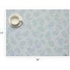 Martha by Martha Stewart | Chilewich Lemon Leaves Round Woven Placemats – 15” Dining Table Mats – Reusable, Stain-Resistant, Indoor/Outdoor Tabletop Protection – Sprout(Robins Egg)