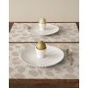 Martha by Martha Stewart | Chilewich Lemon Leaves Round Woven Placemats – 15” Dining Table Mats – Reusable, Stain-Resistant, Indoor/Outdoor Tabletop Protection – Sprout(Steel Wool)