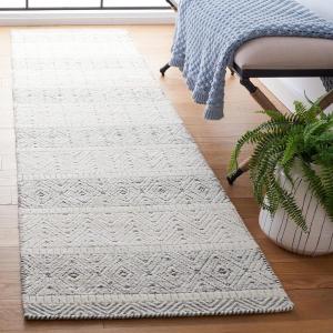 Martha Stewart x SAFAVIEH Area Rug Collection – 8′ x 10′, Ivory & Grey, Handmade Wool, Ideal for Living Room, Bedroom, Office, Dining Space (MSR9606A)(Ivory/Grey)