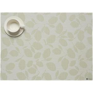 Martha by Martha Stewart | Chilewich Lemon Leaves Round Woven Placemats – 15” Dining Table Mats – Reusable, Stain-Resistant, Indoor/Outdoor Tabletop Protection – Sprout(Sprout)