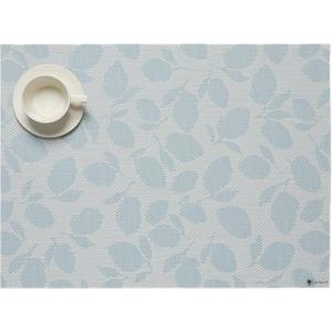 Martha by Martha Stewart | Chilewich Lemon Leaves Round Woven Placemats – 15” Dining Table Mats – Reusable, Stain-Resistant, Indoor/Outdoor Tabletop Protection – Sprout(Robins Egg)