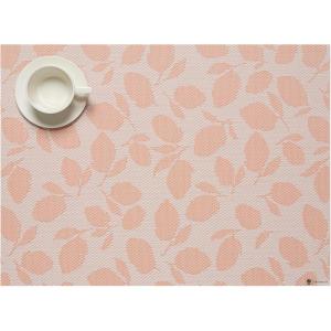 Martha by Martha Stewart | Chilewich Lemon Leaves Round Woven Placemats – 15” Dining Table Mats – Reusable, Stain-Resistant, Indoor/Outdoor Tabletop Protection – Sprout(Marigold)