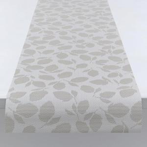 Martha by Martha Stewart | Chilewich Lemon Leaves Woven Table Runner – Reusable, Stain-Resistant, Indoor/Outdoor Dining Table Decorations – 14″ x 72″ – Robins Egg(Steel Wool)