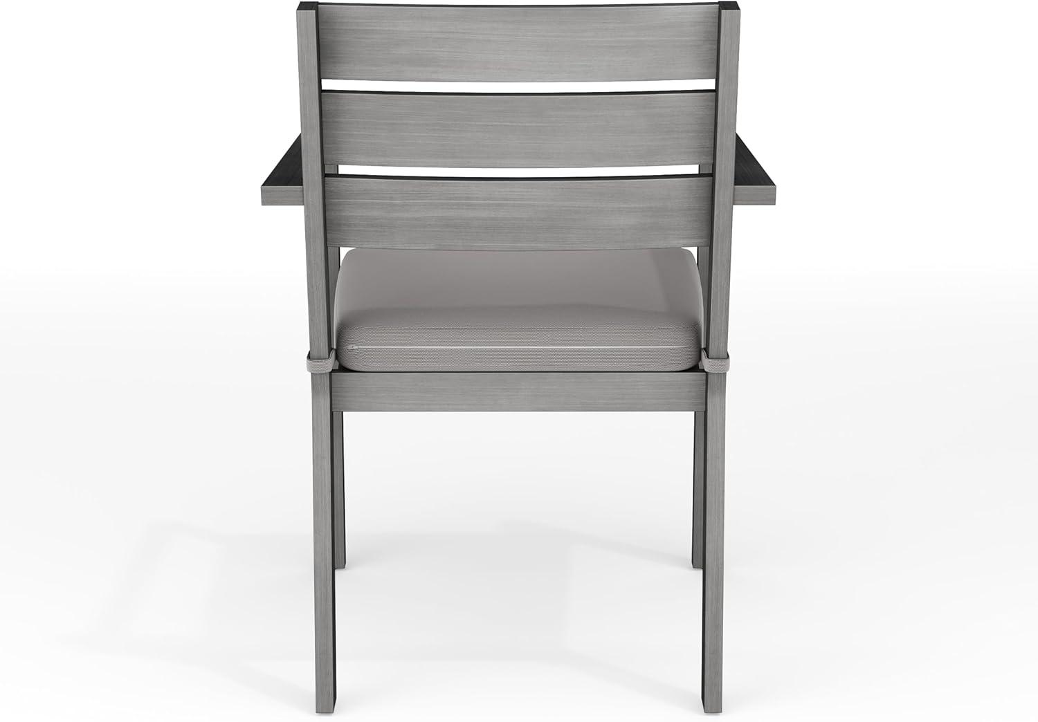 image:imageMartha Stewart Bedford 5 Piece Indoor Outdoor Aluminum Patio Set 36 Round Trestle Base Table 4 Stackable Armchairs Gray Brushed Woodgrain Gray Seat CushionsGrey