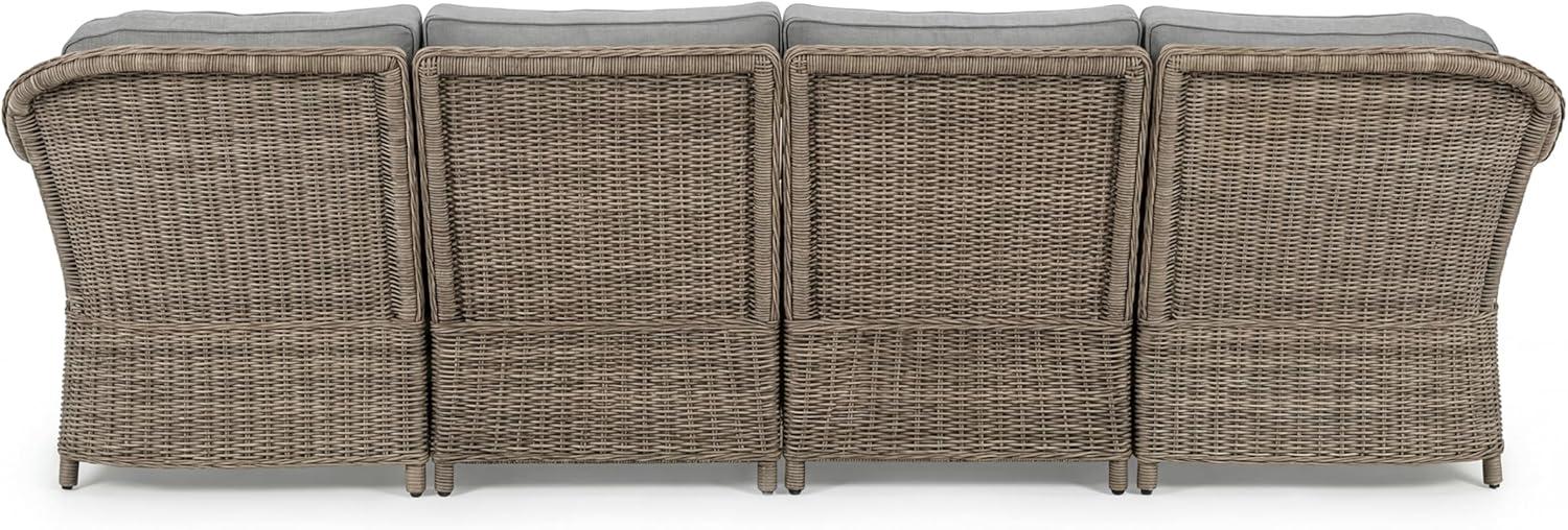 image:imageMartha Stewart Lily Pond IndoorOutdoor 4Seat Patio Sofa and Ottoman in Weathered Gray Rattan Wicker with AllWeather Gray Back Seat and Ottoman Cushions