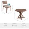 Martha Stewart Bedford 5 Piece Indoor Outdoor Aluminum Patio Set, 36″ Round Trestle Base Table, 4 Stackable Chairs, Gray Brushed Woodgrain, Gray Seat Cushions(Brown)