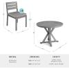 Martha Stewart Bedford 5 Piece Indoor Outdoor Aluminum Patio Set, 36″ Round Trestle Base Table, 4 Stackable Chairs, Gray Brushed Woodgrain, Gray Seat Cushions(Grey)