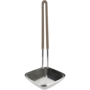 Martha Stewart Sprucedale Stainless Steel 13.5″ Rhombus Ladle Spoon With Long Silicone Handle