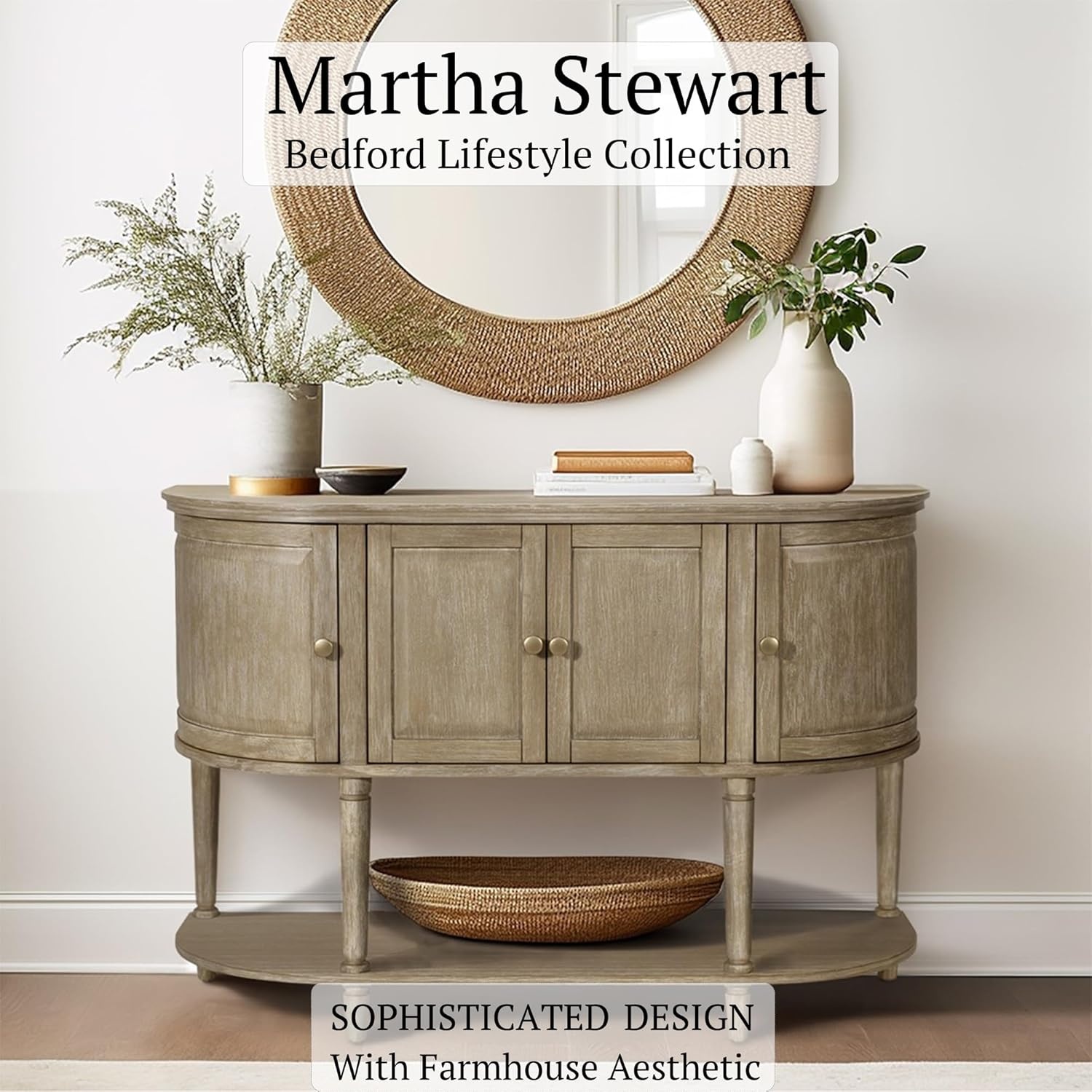image:imageMartha Stewart Ayanna Accent Cabinet Storage for Living Room Accent Chest with Adjustable Inner Shelf Living Room Storage Chest with Shelf Farmhouse Living Room Cabinet 34 H Reclaimed Wheat