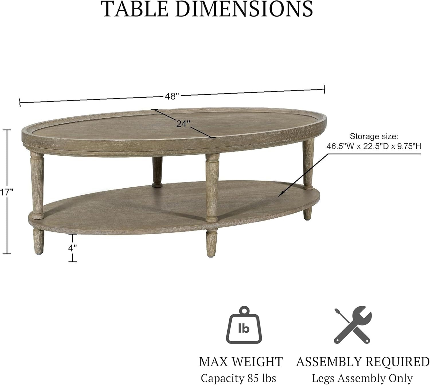 image:imageMartha Stewart Ayanna Round Coffee Table for Living Room Bedford Collection Farmhouse Coffee Table with Shelving for Storage Modern Farmhouse Living Room Table 48 Wide Reclaimed Greige