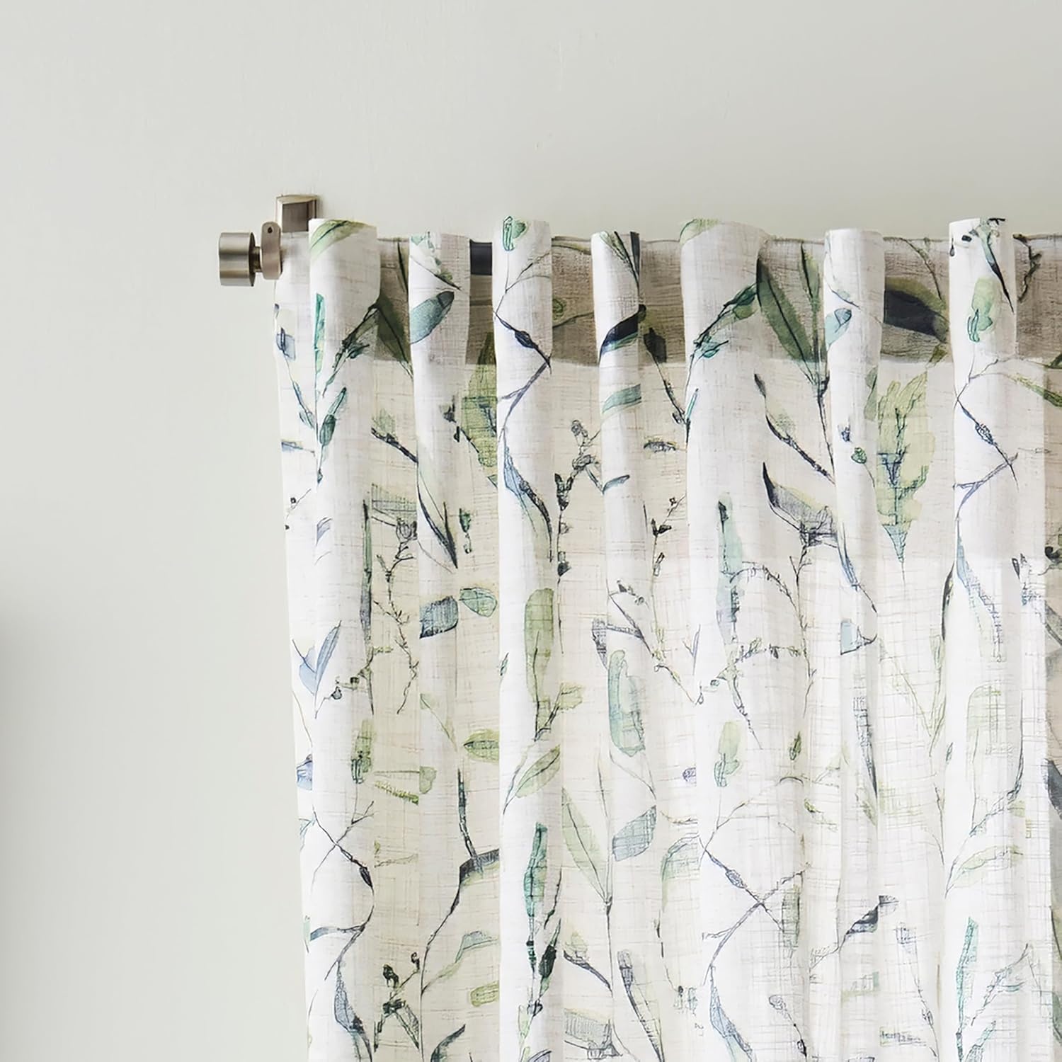 image:imageMartha Stewart Beige Cotton Curtains Terracotta Rust Leaf Design LightFiltering Curtain Panels for Living Room Decor 50 x 95 Set of 2Blue Green