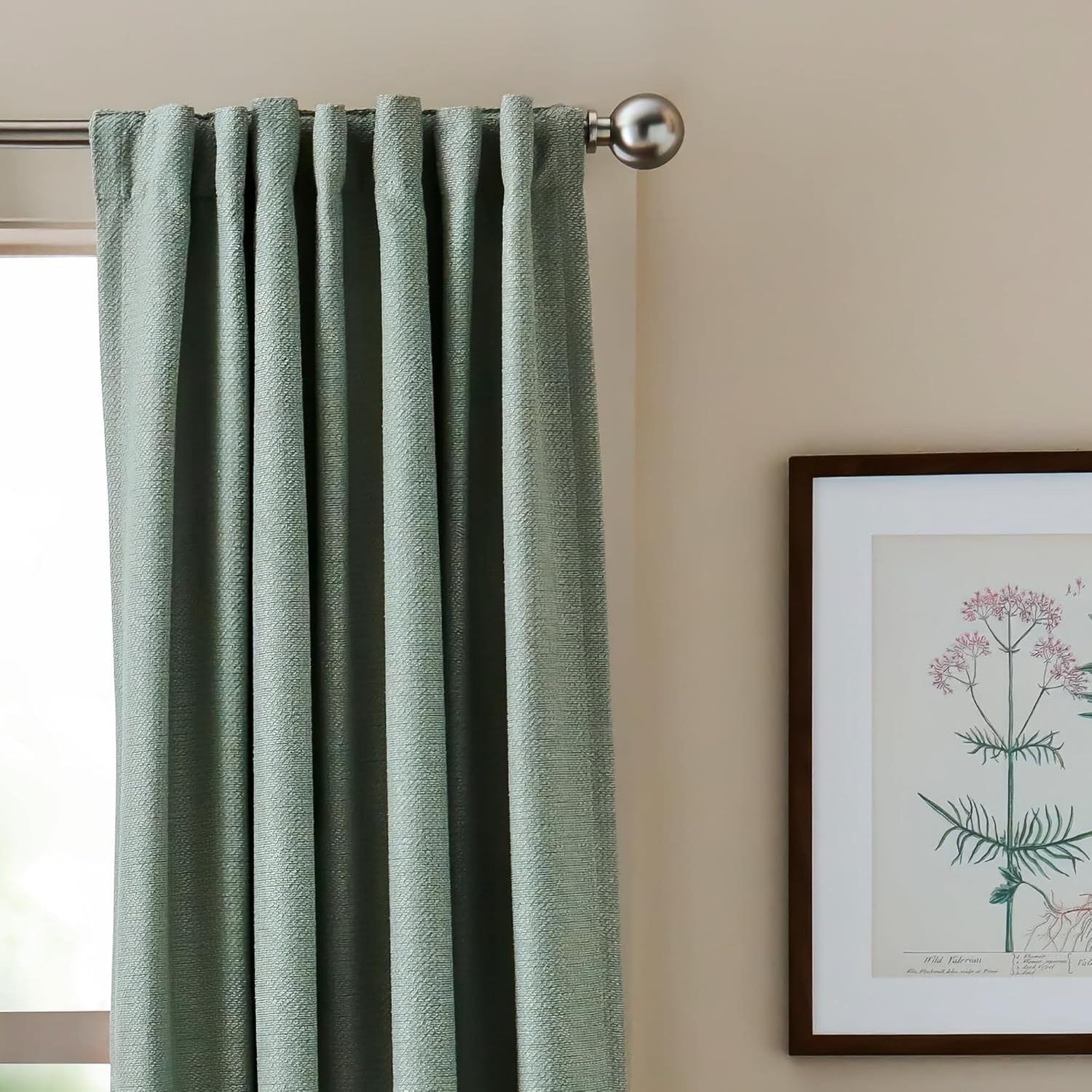 image:imageMartha Stewart Blackout Curtains 50 x 95 Set of 2 Light Blocking Window Curtain Panels for Bedroom Living Room Sage GreenSage Green