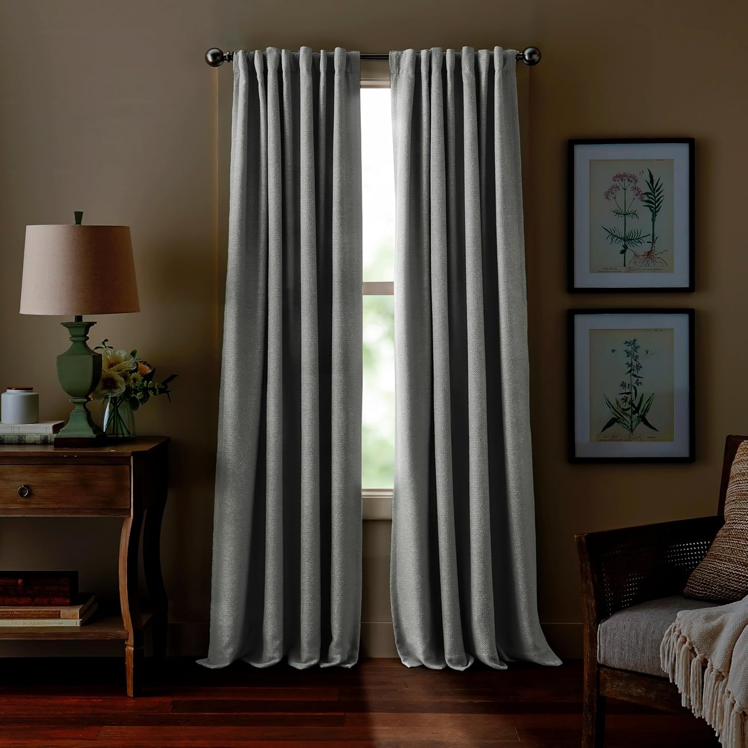 image:imageMartha Stewart Blackout Curtains 50 x 95 Set of 2 Light Blocking Window Curtain Panels for Bedroom Living Room Sage GreenSage Green