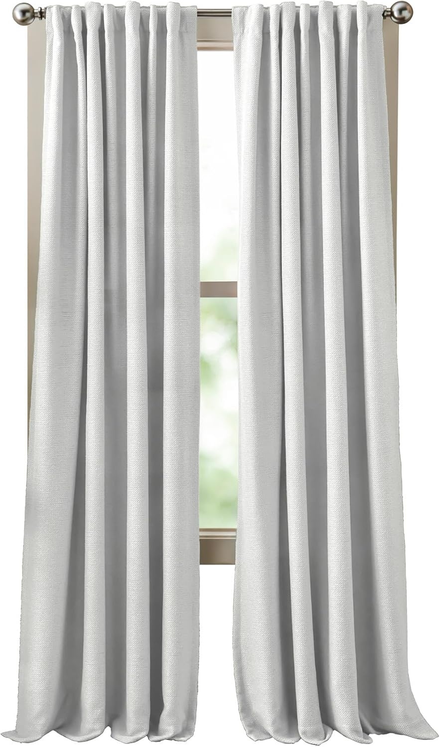 image:imageMartha Stewart Blackout Curtains 50 x 95 Set of 2 Light Blocking Window Curtain Panels for Bedroom Living Room Sage GreenWhite