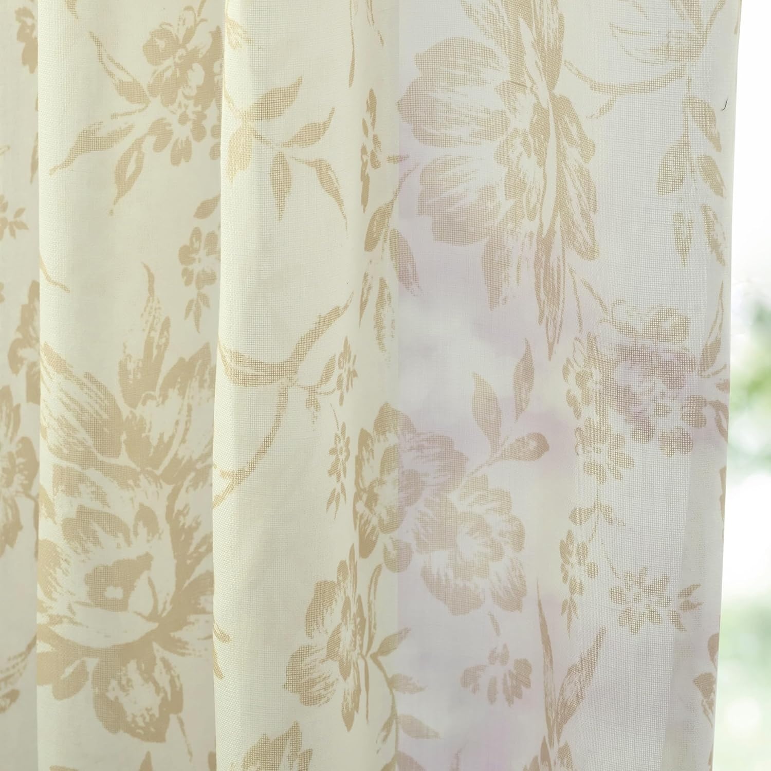 image:imageMartha Stewart Blue and White Curtains LightFiltering Floral Curtain Panels for Living Room 50 x 84 Set of 2Beige Tan