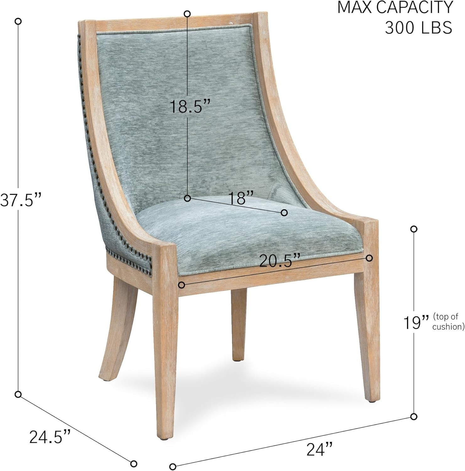 image:imageMartha Stewart Farmhouse Dining Room Chair Recessed Arm Chair For Bedrooms Nailhead Trim Solid Wood Legs Upholstered Reading Accent Chairs For Living Room Kitchen Decor Soft Green ElmcrestSoft Green