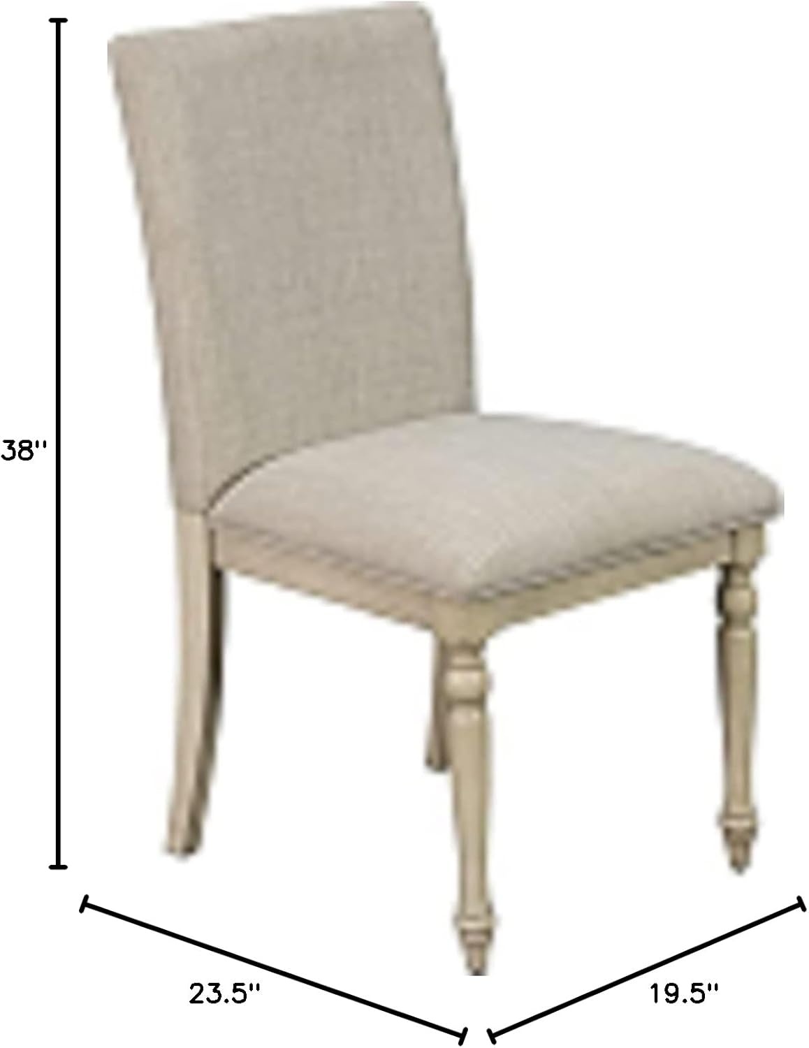 image:imageMartha Stewart Fiona Classic Upholstered Accent Dining Chairs Set of 2 Padded Seat CushionBack Solid Wood Frame and Turned Legs Simple Distressed Rustic Farmhouse Kitchen Furniture Light Grey