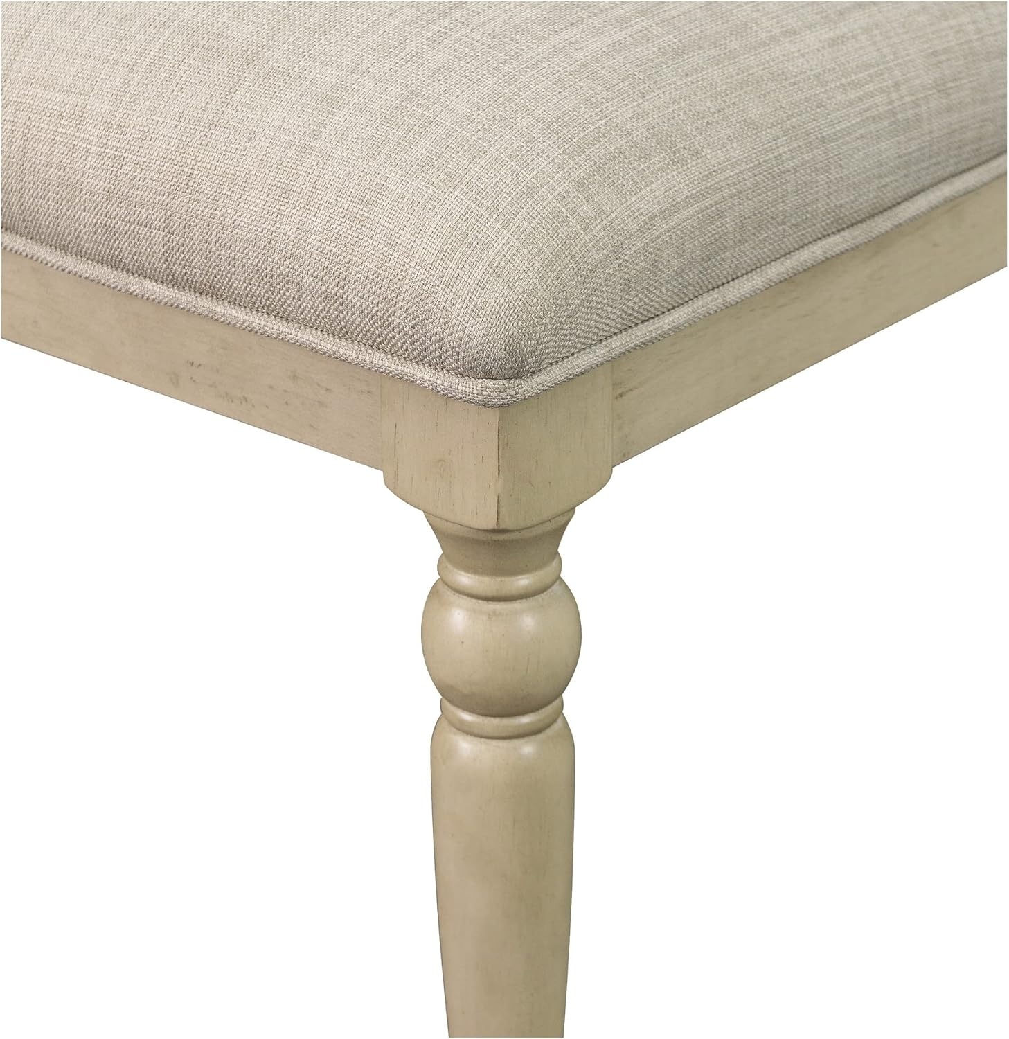 image:imageMartha Stewart Fiona Classic Upholstered Accent Dining Chairs Set of 2 Padded Seat CushionBack Solid Wood Frame and Turned Legs Simple Distressed Rustic Farmhouse Kitchen Furniture Light Grey