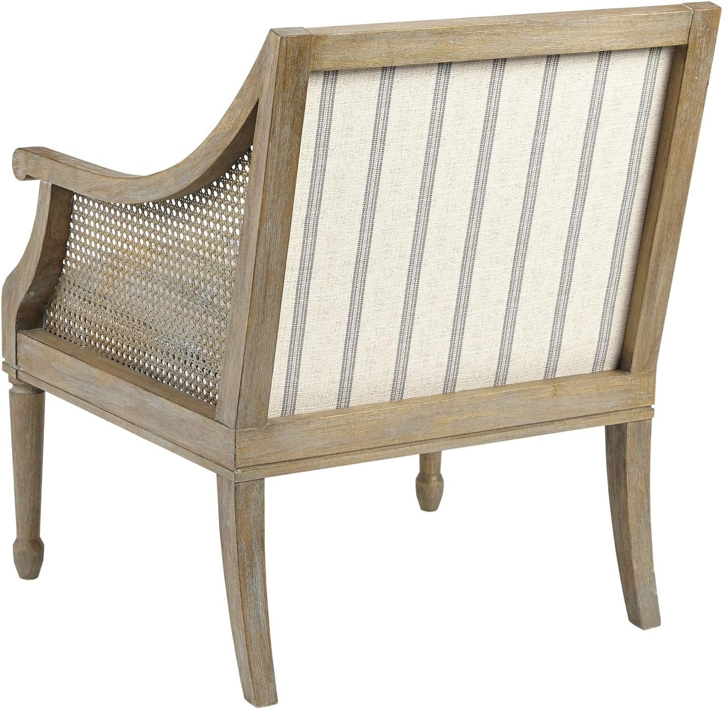 image:imageMartha Stewart Isla Accent Chairs for Living Room with Solid Wood Frame Cane Webbed Swoop Track Arms Turned Legs Farmhouse Coastal Cottage Deep Seating Lounge Reclaimed Wood NaturalReclaimed Wood Beige