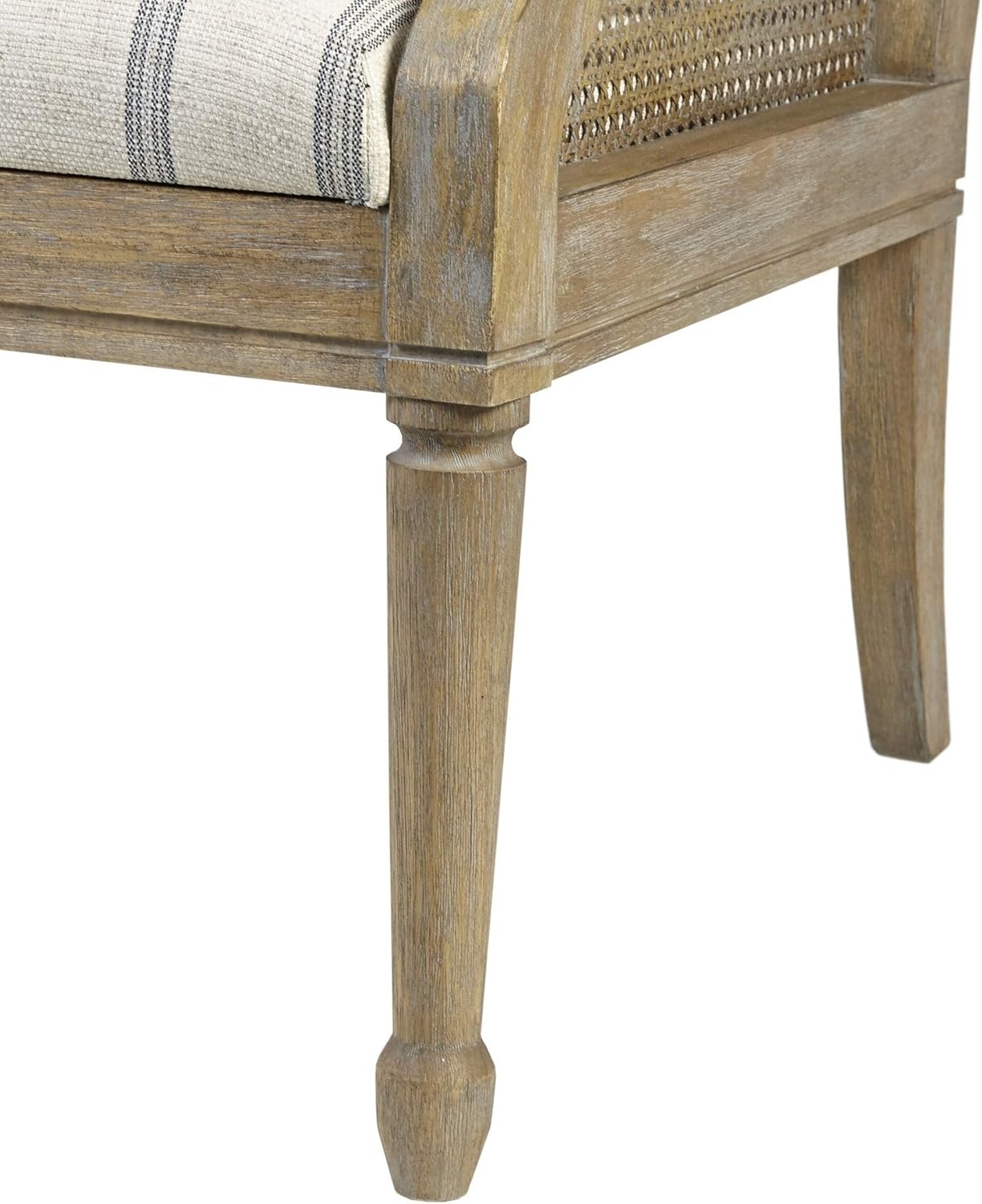 image:imageMartha Stewart Isla Accent Chairs for Living Room with Solid Wood Frame Cane Webbed Swoop Track Arms Turned Legs Farmhouse Coastal Cottage Deep Seating Lounge Reclaimed Wood NaturalReclaimed Wood Beige