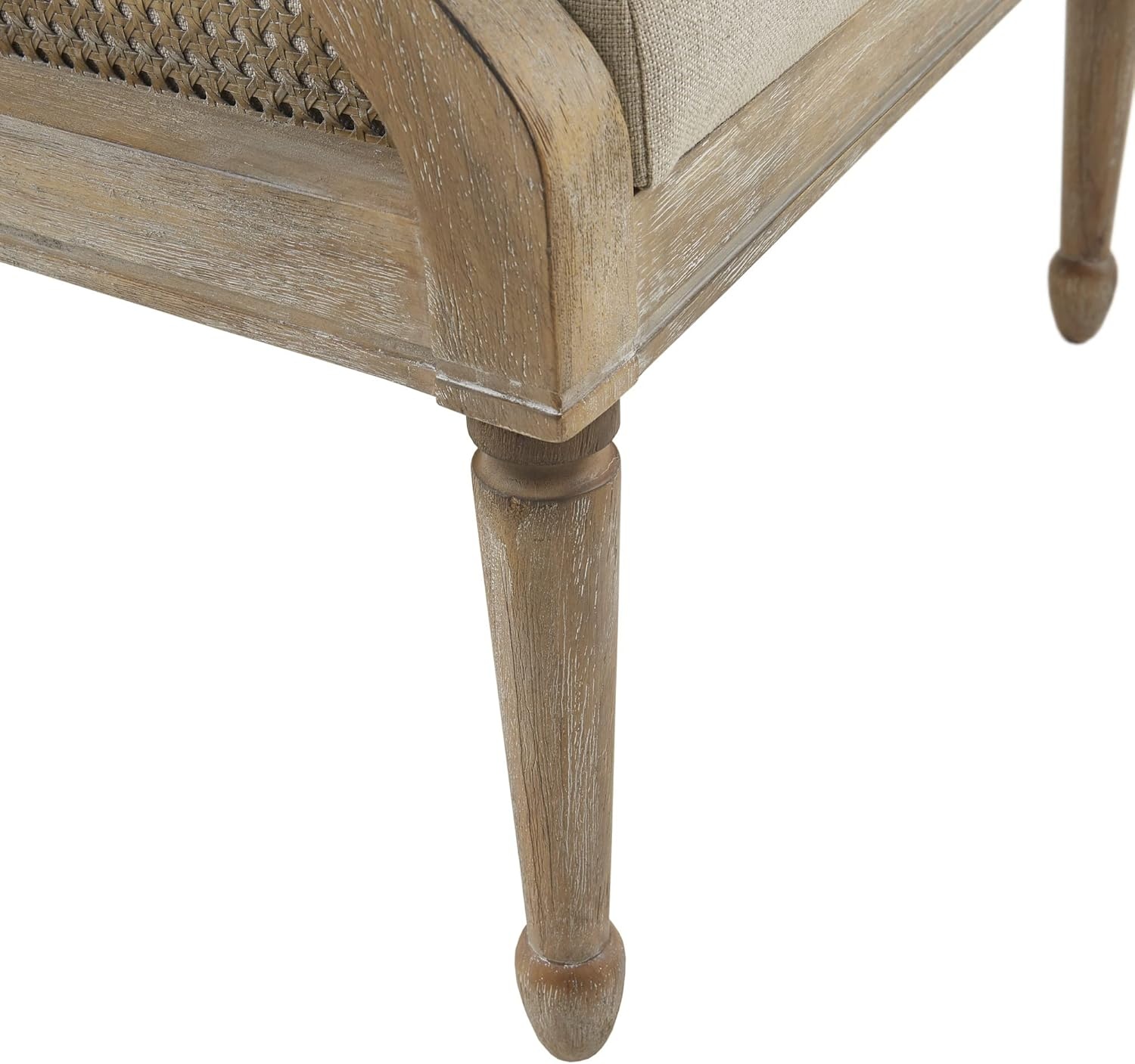 image:imageMartha Stewart Isla Accent Chairs for Living Room with Solid Wood Frame Cane Webbed Swoop Track Arms Turned Legs Farmhouse Coastal Cottage Deep Seating Lounge Reclaimed Wood NaturalReclaimed Wood Natural