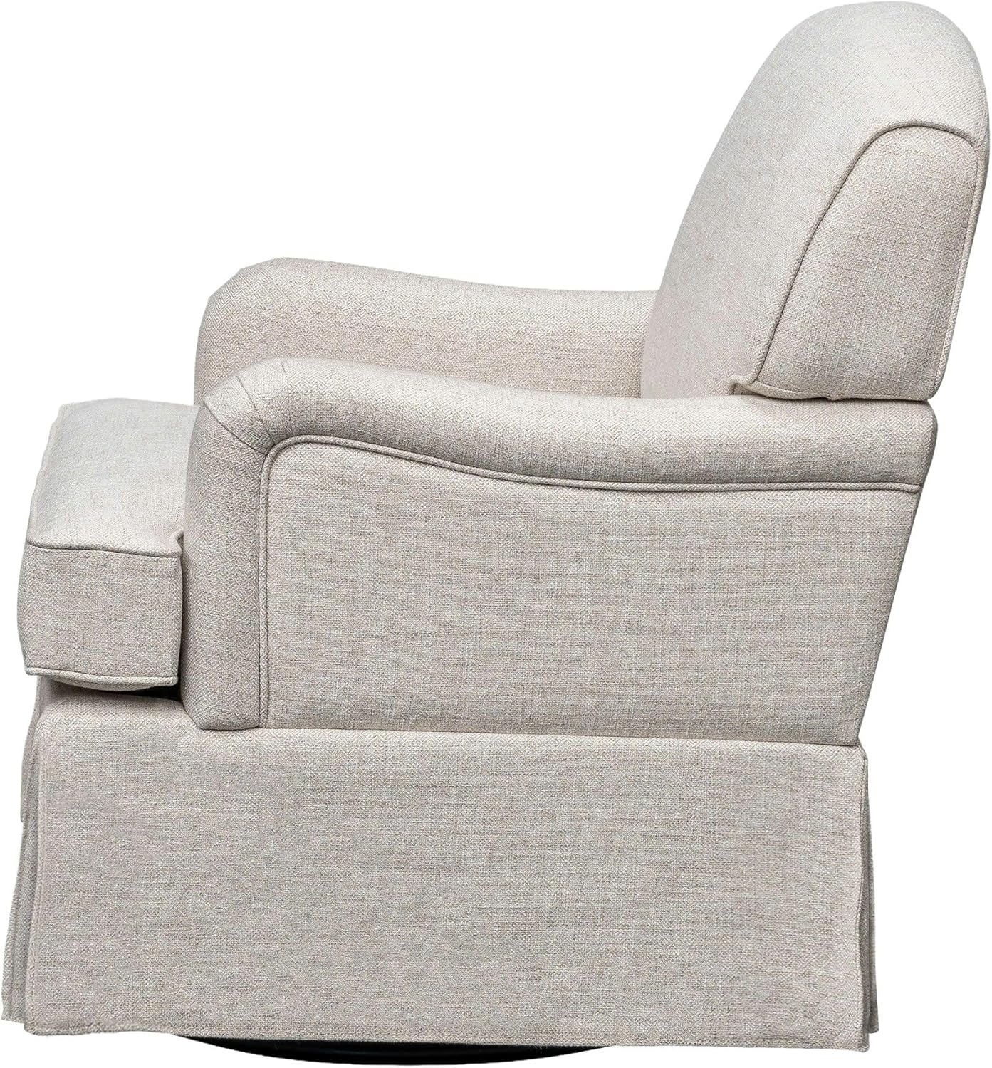 image:imageMartha Stewart Melody Swivel Glider Chair 360 Swivel amp Gentle Gliding Upholstered Jacquard Accent Chair with Rolled Arms amp Skirted Base Pocket Spring Seat Solid Wood Frame Bedroom amp Living Room