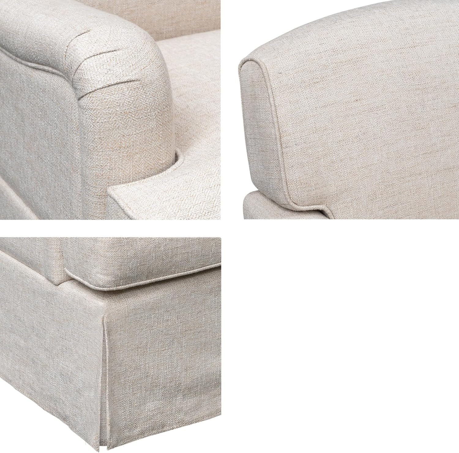 image:imageMartha Stewart Melody Swivel Glider Chair 360 Swivel amp Gentle Gliding Upholstered Jacquard Accent Chair with Rolled Arms amp Skirted Base Pocket Spring Seat Solid Wood Frame Bedroom amp Living Room