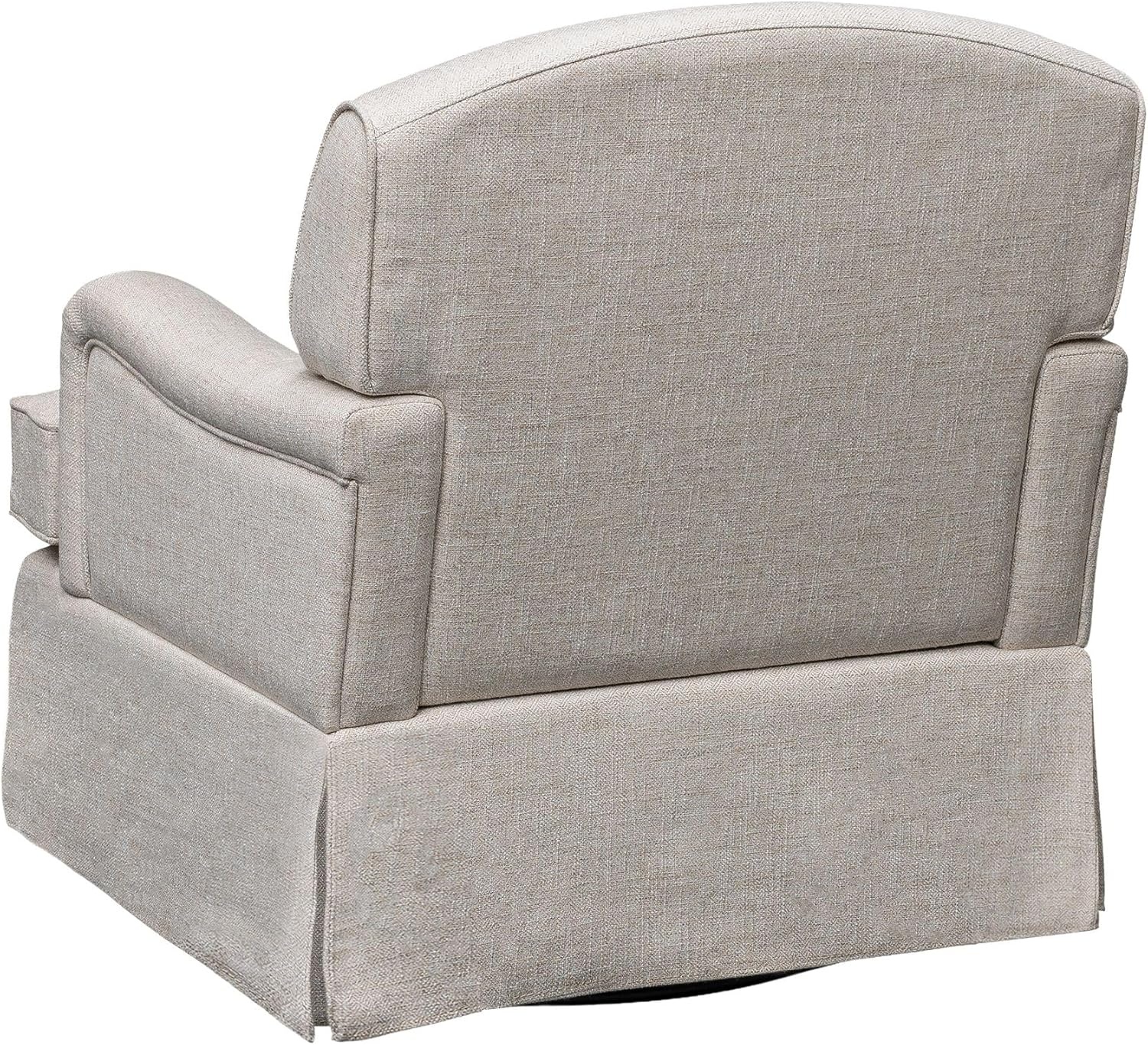 image:imageMartha Stewart Melody Swivel Glider Chair 360 Swivel amp Gentle Gliding Upholstered Jacquard Accent Chair with Rolled Arms amp Skirted Base Pocket Spring Seat Solid Wood Frame Bedroom amp Living Room