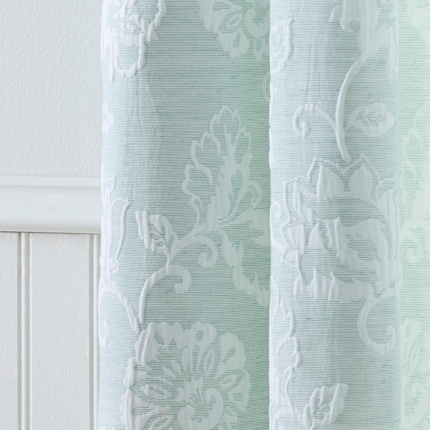 image:imageMartha Stewart Sage Green Curtains 50 x 95 Set of 2 LightFiltering Curtain Panels for Living Room White Floral Matelasse RainaSage Green