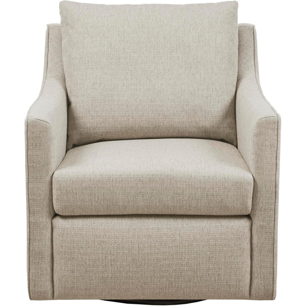 image:imageMartha Stewart Amber Swivel Chair for Living Room Barrel Style Bedroom Lounge Removable Foam Seat Cushion Upholstered Nursery Furniture Metal Base Fully Assembled 305 D x 30 W x 35 H Natural