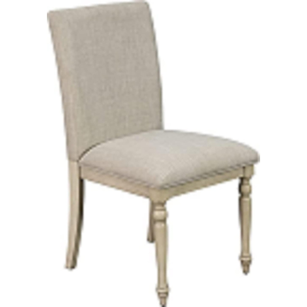 image:imageMartha Stewart Fiona Classic Upholstered Accent Dining Chairs Set of 2 Padded Seat CushionBack Solid Wood Frame and Turned Legs Simple Distressed Rustic Farmhouse Kitchen Furniture Light Grey