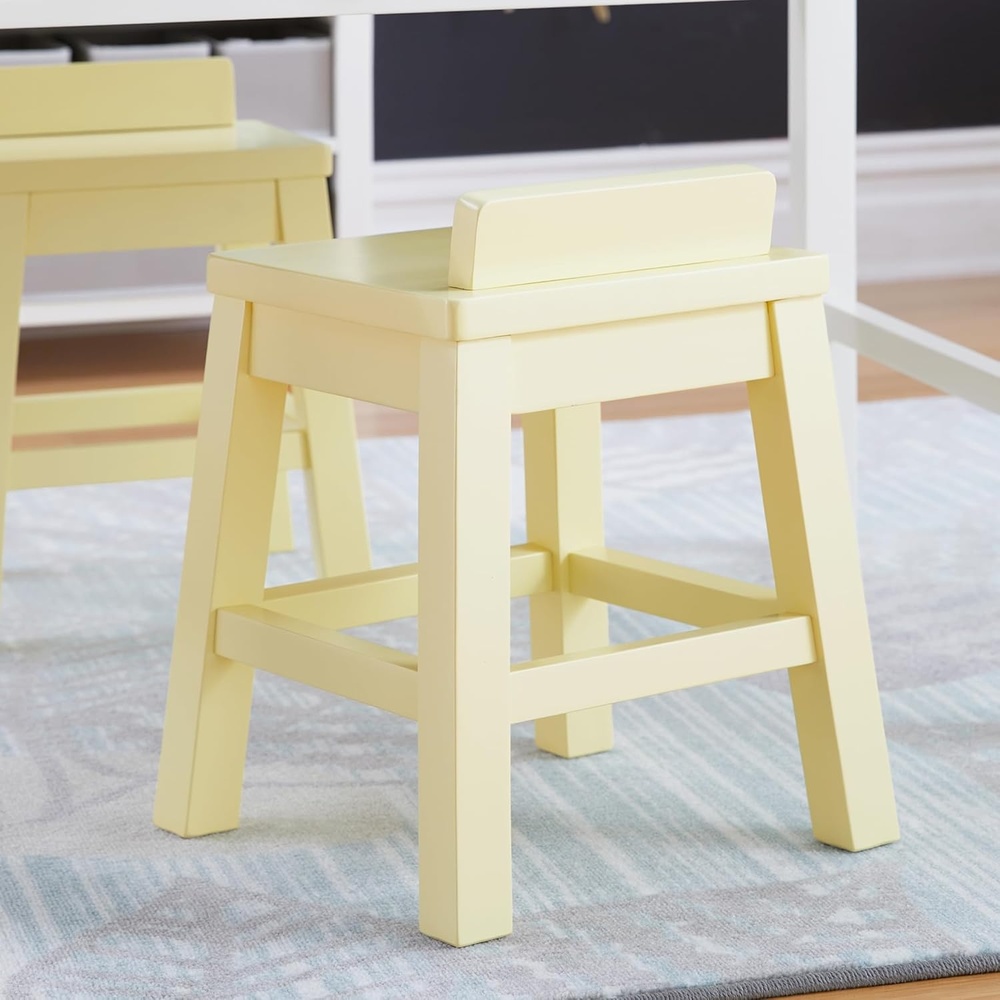 image:imageMartha Stewart Crafting Kids Stools Set of 2 Pastel Yellow Wooden Chairs for Kids Art Table with 15 Seat Height 2 Matching AntiTip Chairs for Children 3 and UpPastel Yellow
