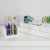 Martha Stewart Crafting Kids’ Accessory Tray – Linen White: Wooden Paintbrush Storage with 4 Compartments, Crayon Marker and Pencil Organizer for Desk(Linen White)